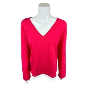 Isaac Mizrahi Plus Women's Essentials Pima Cotton Layered Look Red 1X Size